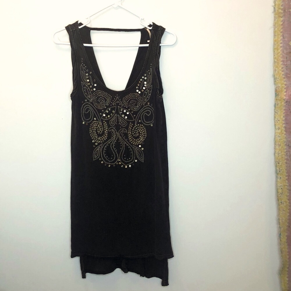 Free People Boho Sequin Long Top